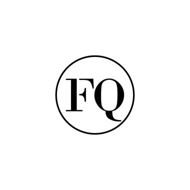 Harf FQ ilk monogram logo tasarımı, düğün, moda, makyaj şablonu