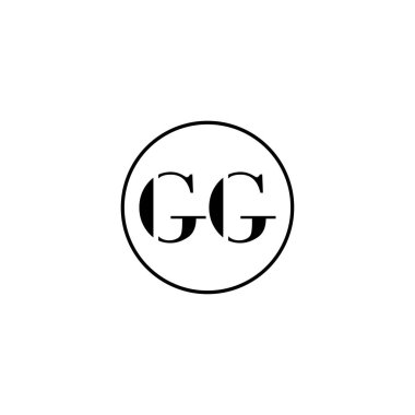 Harf GG ilk monogram logo tasarımı, düğün, moda, makyaj şablonu