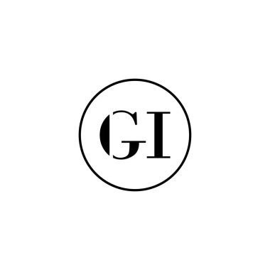 Harf GI ilk monogram logo tasarımı, düğün, moda, makyaj şablonu
