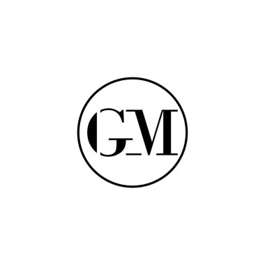 Harf GM ilk monogram logo tasarımı, düğün, moda, makyaj şablonu