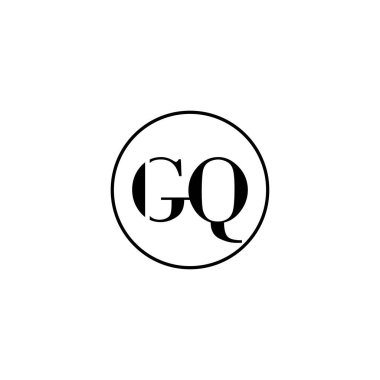 Harf GQ ilk monogram logo tasarımı, düğün, moda, makyaj şablonu