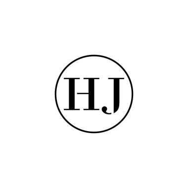 Harf HJ ilk monogram logo tasarımı, düğün, moda, makyaj şablonu