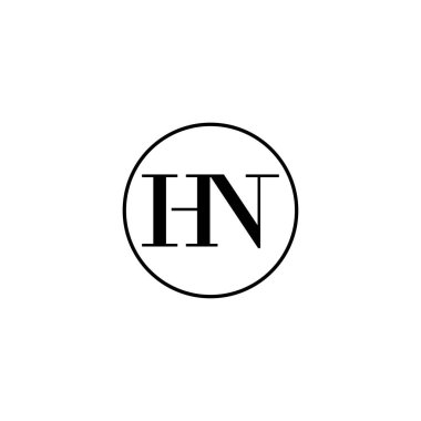 Harf HN ilk monogram logo tasarımı, düğün, moda, makyaj şablonu