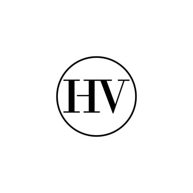 Harf HV ilk monogram logo tasarımı, düğün, moda, makyaj şablonu
