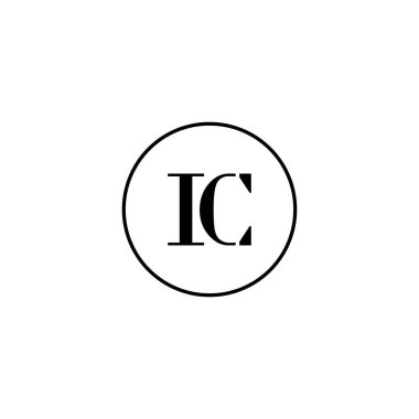 Harf IC ilk monogram logo tasarımı, düğün, moda, makyaj şablonu