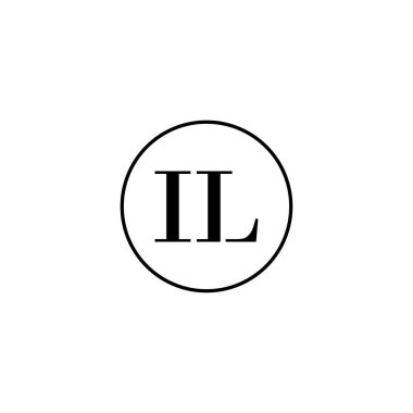 Harf IL ilk monogram logo tasarımı, düğün, moda, makyaj şablonu