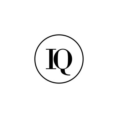 Harf IQ ilk monogram logo tasarımı, düğün, moda, makyaj şablonu