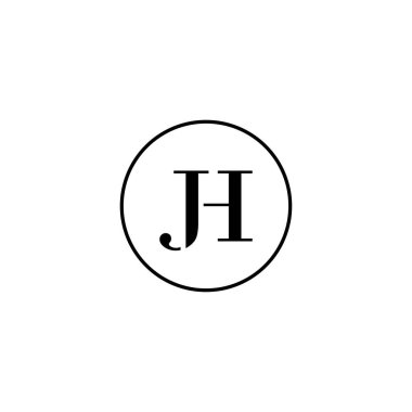 Harf JH ilk monogram logo tasarımı, düğün, moda, makyaj şablonu