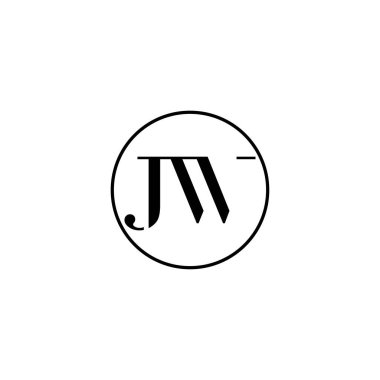 Harf JW ilk monogram logo tasarımı, düğün, moda, makyaj şablonu
