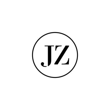 Harf JZ ilk monogram logo tasarımı, düğün, moda, makyaj şablonu