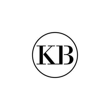 Harf KB ilk monogram logo tasarımı, düğün, moda, makyaj şablonu