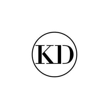 Harf KD ilk monogram logo tasarımı, düğün, moda, makyaj şablonu