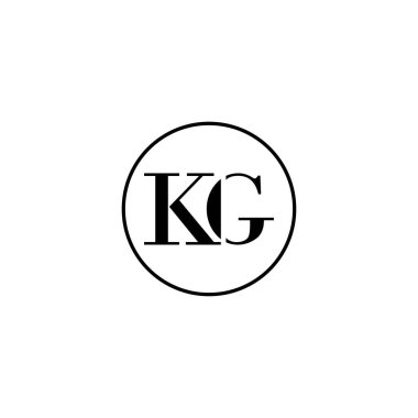 Harf KG ilk monogram logo tasarımı, düğün, moda, makyaj şablonu
