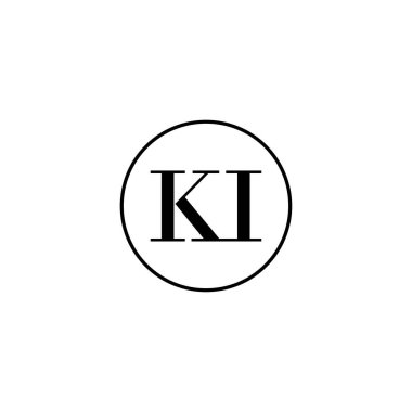 Harf KI ilk monogram logo tasarımı, düğün, moda, makyaj şablonu