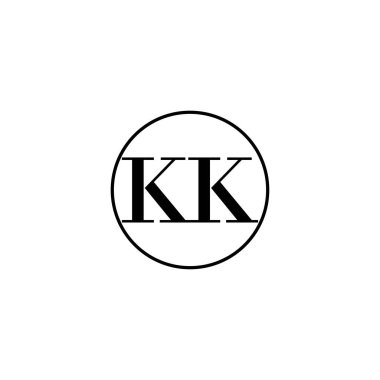 KK ilk monogram logo tasarımı, düğün, moda, makyaj şablonu