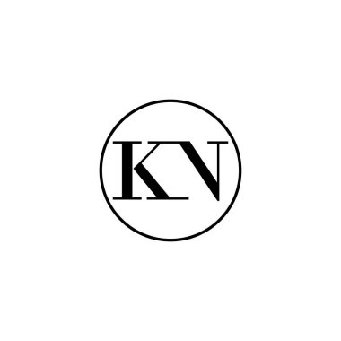 Harf KN ilk monogram logo tasarımı, düğün, moda, makyaj şablonu