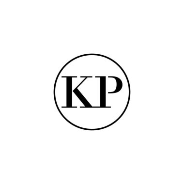 Harf KP ilk monogram logo tasarımı, düğün, moda, makyaj şablonu