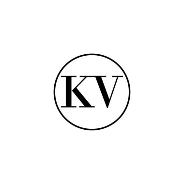 Harf KV ilk monogram logo tasarımı, düğün, moda, makyaj şablonu