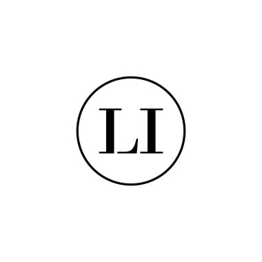 LI ilk monogram logo tasarımı, düğün, moda, makyaj şablonu