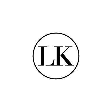 LK ilk monogram logo tasarımı, düğün, moda, makyaj şablonu