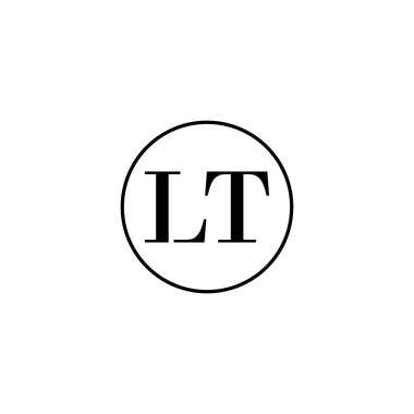 LT ilk monogram logo tasarımı, düğün, moda, makyaj şablonu