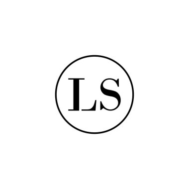 LS ilk monogram logo tasarımı, düğün, moda, makyaj şablonu