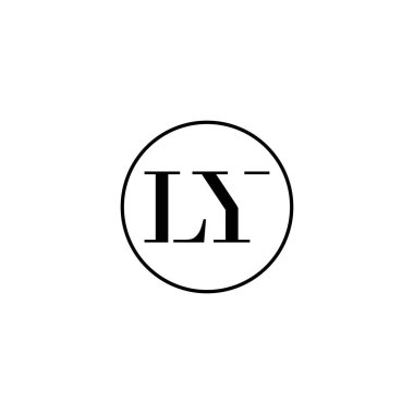 LY ilk monogram logo tasarımı, düğün, moda, makyaj şablonu