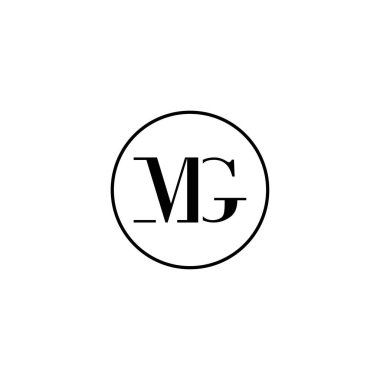 Harf MG ilk monogram logo tasarımı, düğün, moda, makyaj şablonu