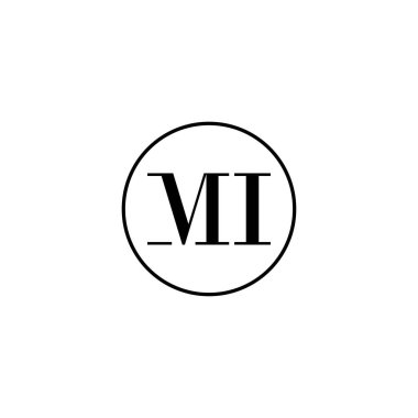 Harf MI ilk monogram logo tasarımı, düğün, moda, makyaj şablonu