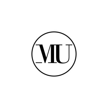 MU ilk monogram logo tasarımı, düğün, moda, makyaj şablonu