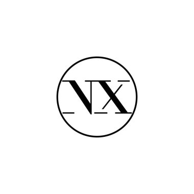 Harf NX ilk monogram logo tasarımı, düğün, moda, makyaj şablonu