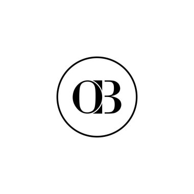 Harf OB ilk monogram logo tasarımı, düğün, moda, makyaj şablonu