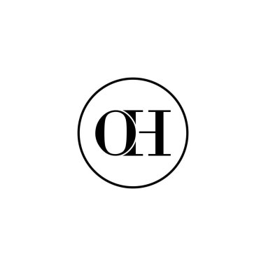 OH ilk monogram logo tasarımı, düğün, moda, makyaj şablonu
