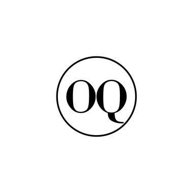 Harf OQ ilk monogram logo tasarımı, düğün, moda, makyaj şablonu