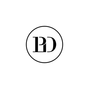 Letter PD ilk monogram logo tasarımı, düğün, moda, makyaj şablonu