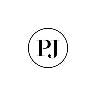 Harf PJ ilk monogram logo tasarımı, düğün, moda, makyaj şablonu