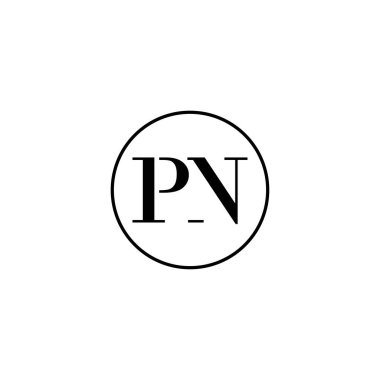 Harf PN ilk monogram logo tasarımı, düğün, moda, makyaj şablonu