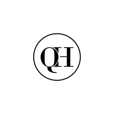 Harf QH ilk monogram logo tasarımı, düğün, moda, makyaj şablonu