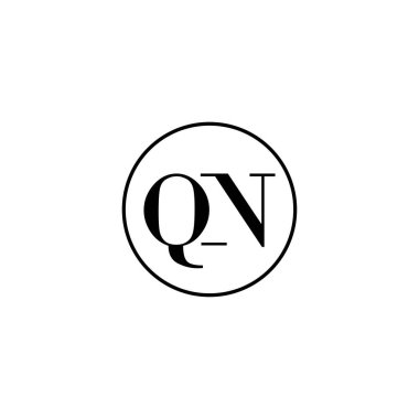 Mektup QN ilk monogram logo tasarımı, düğün, moda, makyaj şablonu