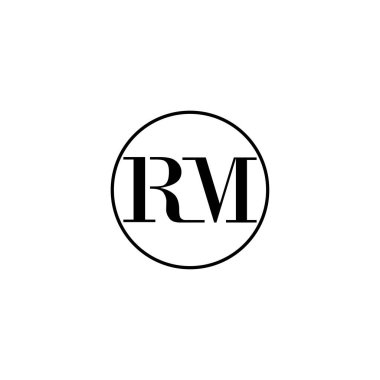 Harf RM ilk monogram logo tasarımı, düğün, moda, makyaj şablonu