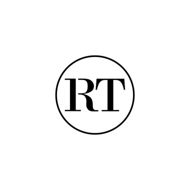 Harf RT ilk monogram logo tasarımı, düğün, moda, makyaj şablonu