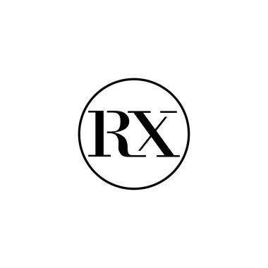 Harf RX ilk monogram logo tasarımı, düğün, moda, makyaj şablonu