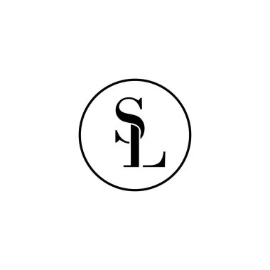Harf SL ilk monogram logo tasarımı, düğün, moda, makyaj şablonu