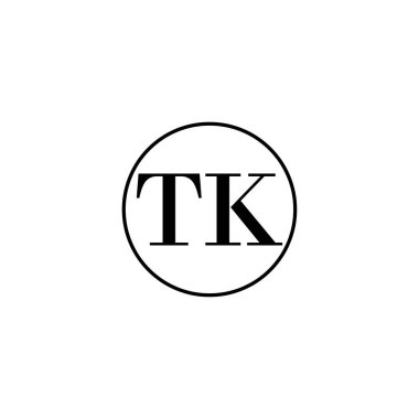 Mektup TK ilk monogram logo tasarımı, düğün, moda, makyaj şablonu