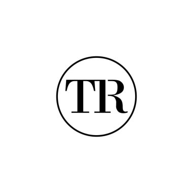 Harf TR ilk monogram logo tasarımı, düğün, moda, makyaj şablonu