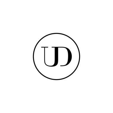 Harf UD ilk monogram logo tasarımı, düğün, moda, makyaj şablonu