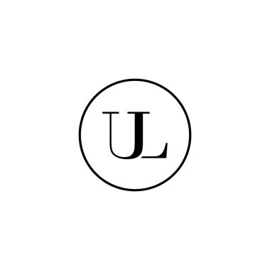 Harf UL ilk monogram logo tasarımı, düğün, moda, makyaj şablonu