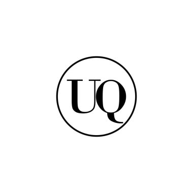 Harf UQ ilk monogram logo tasarımı, düğün, moda, makyaj şablonu