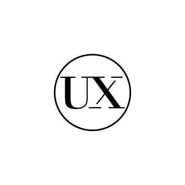 Harf UX ilk monogram logo tasarımı, düğün, moda, makyaj şablonu