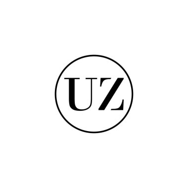 Harf UZ ilk monogram logo tasarımı, düğün, moda, makyaj şablonu